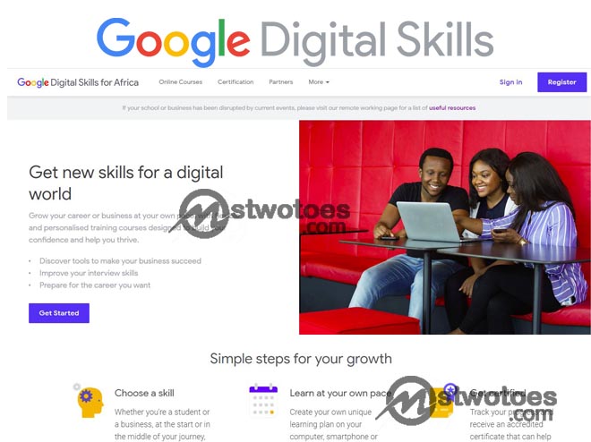 Google Digital Skills for Africa - How to Sign up for Google Digital Skills Africa